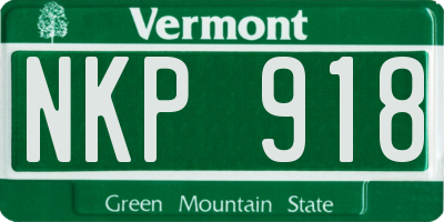 VT license plate NKP918