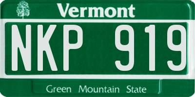 VT license plate NKP919