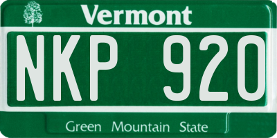 VT license plate NKP920