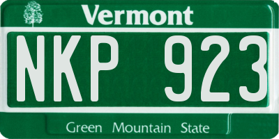 VT license plate NKP923