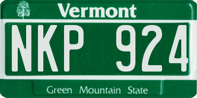 VT license plate NKP924