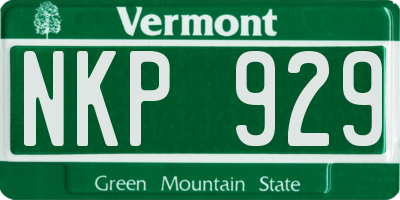 VT license plate NKP929