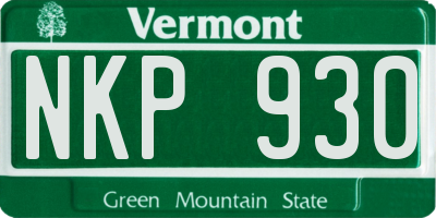 VT license plate NKP930