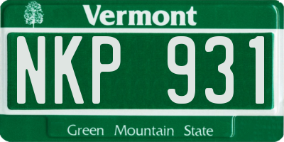 VT license plate NKP931