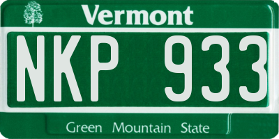 VT license plate NKP933