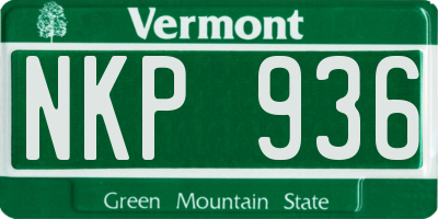 VT license plate NKP936