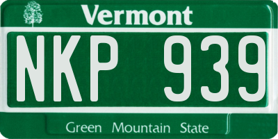 VT license plate NKP939