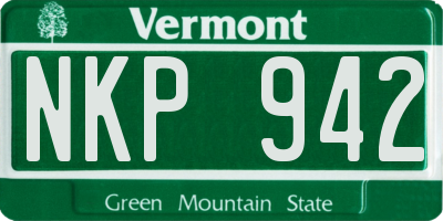 VT license plate NKP942