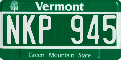VT license plate NKP945