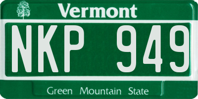 VT license plate NKP949
