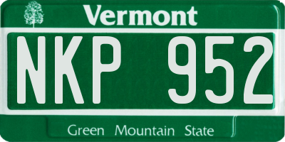 VT license plate NKP952