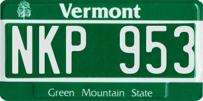 VT license plate NKP953
