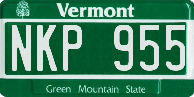 VT license plate NKP955