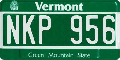 VT license plate NKP956