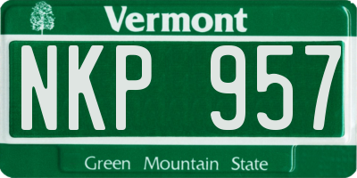 VT license plate NKP957
