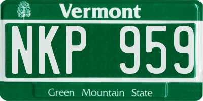 VT license plate NKP959