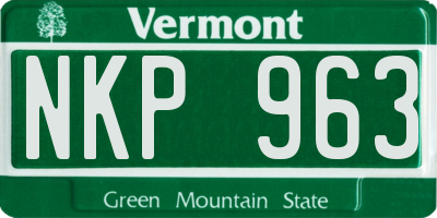 VT license plate NKP963