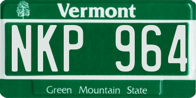 VT license plate NKP964
