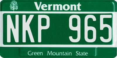 VT license plate NKP965