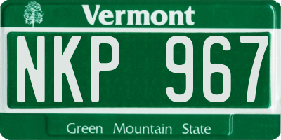VT license plate NKP967