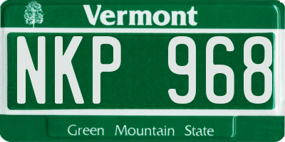 VT license plate NKP968