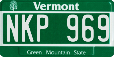 VT license plate NKP969