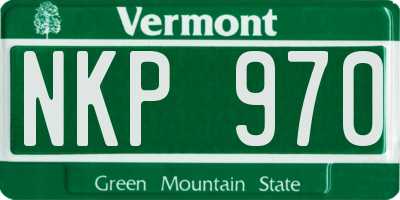 VT license plate NKP970