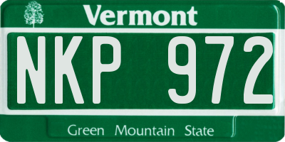 VT license plate NKP972