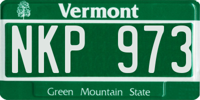 VT license plate NKP973