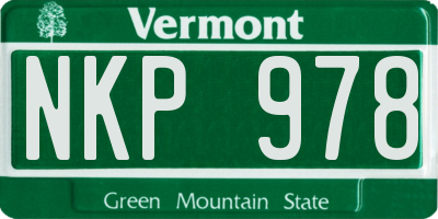 VT license plate NKP978