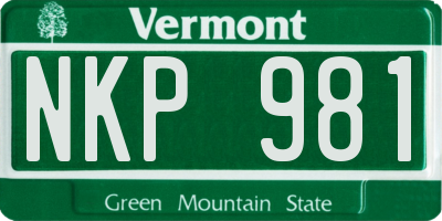 VT license plate NKP981