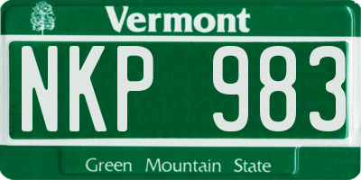 VT license plate NKP983