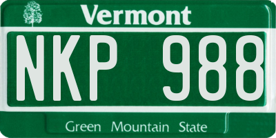 VT license plate NKP988