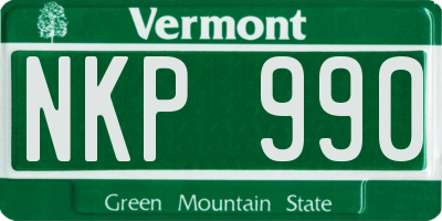 VT license plate NKP990