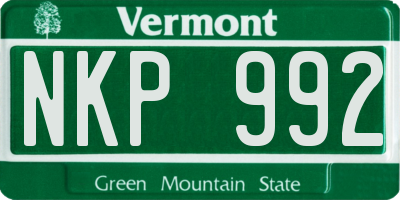 VT license plate NKP992