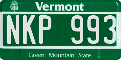 VT license plate NKP993