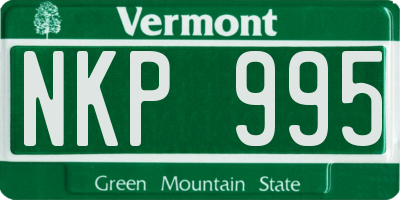 VT license plate NKP995