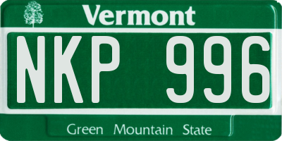 VT license plate NKP996