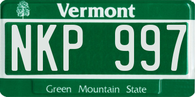 VT license plate NKP997