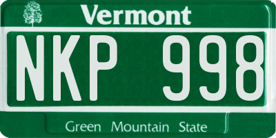 VT license plate NKP998