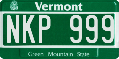 VT license plate NKP999