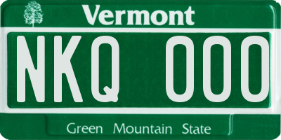 VT license plate NKQ000