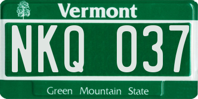 VT license plate NKQ037