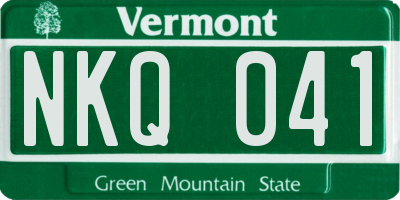 VT license plate NKQ041