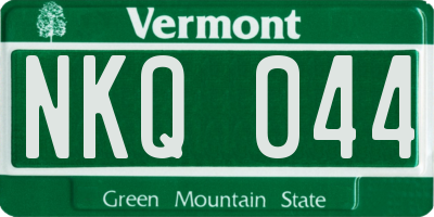 VT license plate NKQ044