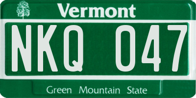 VT license plate NKQ047