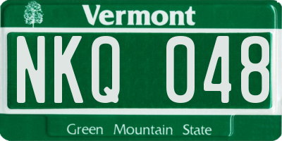 VT license plate NKQ048