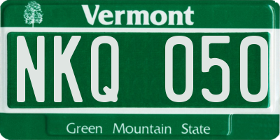 VT license plate NKQ050
