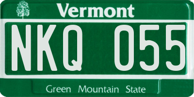 VT license plate NKQ055
