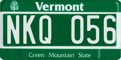 VT license plate NKQ056